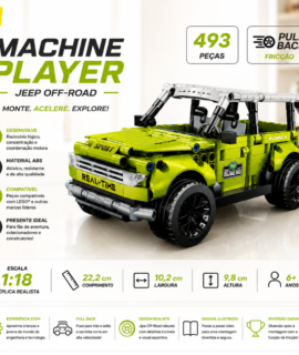 Blocos de Montar Machine Player Jeep Off-Road com Fricção JMIX 493 peças