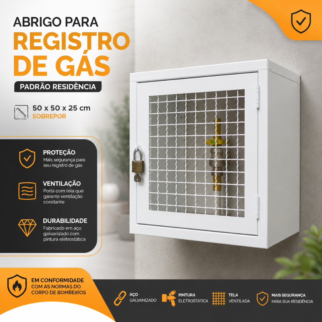 Abrigo para Gás 50x50x25 Sobrepor - Imagem 2
