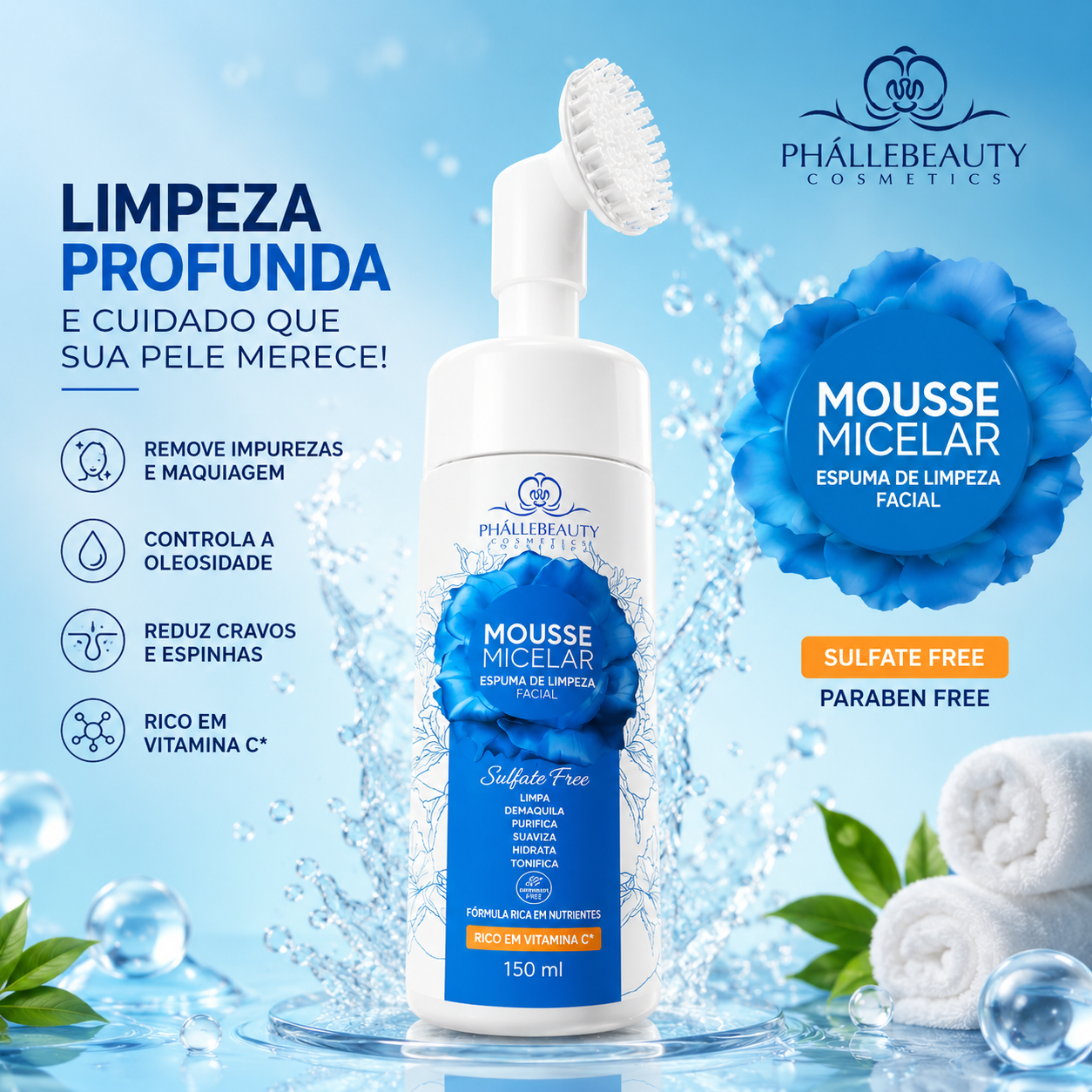 Mousse Limpeza Facial – Phallebeauty - Imagem 4